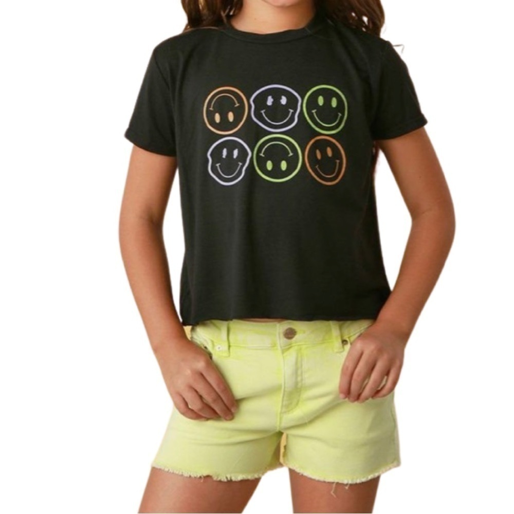 Tractr Neon Yellow High Waist Fray Hem Shorts - Picture 2 of 7